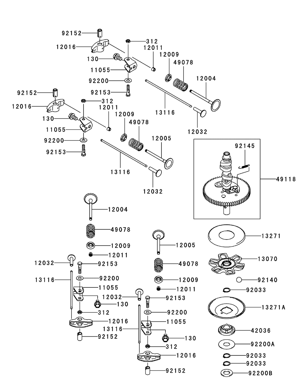 Kawasaki Fr730v-As05 Valve And Camshaft Diagram and Parts List for Z-FORCES60 (17AI5GHD-17AI5GHD010)(2012) Cub Cadet Lawn Tractor